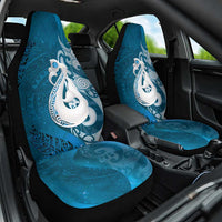New Zealand Matariki Car Seat Cover Maori Manaia Galaxy Silver Fern Blue Color