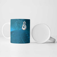 New Zealand Matariki Ceramic Mug Maori Manaia Galaxy Silver Fern Blue Color LT22 - Polynesian Pride
