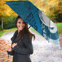 New Zealand Matariki Umbrella Maori Manaia Galaxy Silver Fern Blue Color