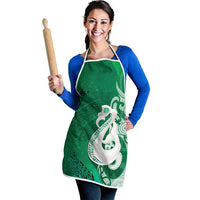 New Zealand Matariki Apron Maori Manaia Galaxy Silver Fern Green Color LT22 - Polynesian Pride