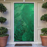 New Zealand Matariki Door Cover Maori Manaia Galaxy Silver Fern Green Color