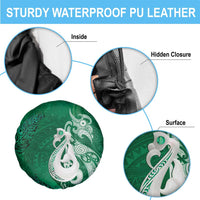 New Zealand Matariki Spare Tire Cover Maori Manaia Galaxy Silver Fern Green Color