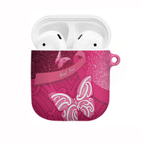 New Zealand Breast Cancer Awareness AirPods Case Pink Ribbon Butterfly Maori Pattern LT22 Pink - Polynesian Pride
