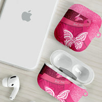 New Zealand Breast Cancer Awareness AirPods Case Pink Ribbon Butterfly Maori Pattern LT22 - Polynesian Pride