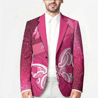 New Zealand Breast Cancer Awareness Blazer Pink Ribbon Butterfly Maori Pattern LT22 - Polynesian Pride
