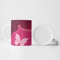 New Zealand Breast Cancer Awareness Ceramic Mug Pink Ribbon Butterfly Maori Pattern LT22 - Polynesian Pride
