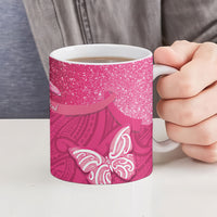 New Zealand Breast Cancer Awareness Ceramic Mug Pink Ribbon Butterfly Maori Pattern LT22 - Polynesian Pride