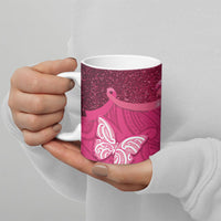 New Zealand Breast Cancer Awareness Ceramic Mug Pink Ribbon Butterfly Maori Pattern LT22 - Polynesian Pride