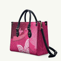 New Zealand Breast Cancer Awareness Leather Bag Pink Ribbon Butterfly Maori Pattern LT22 Pink - Polynesian Pride
