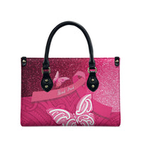 New Zealand Breast Cancer Awareness Leather Bag Pink Ribbon Butterfly Maori Pattern LT22 - Polynesian Pride