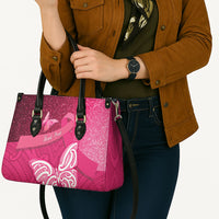 New Zealand Breast Cancer Awareness Leather Bag Pink Ribbon Butterfly Maori Pattern LT22 - Polynesian Pride