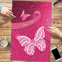 New Zealand Breast Cancer Awareness Puzzle Pink Ribbon Butterfly Maori Pattern LT22 Pink - Polynesian Pride