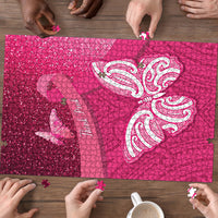 New Zealand Breast Cancer Awareness Puzzle Pink Ribbon Butterfly Maori Pattern LT22 - Polynesian Pride