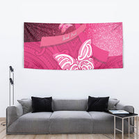 New Zealand Breast Cancer Awareness Tapestry Pink Ribbon Butterfly Maori Pattern LT22 - Polynesian Pride