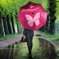 New Zealand Breast Cancer Awareness Umbrella Pink Ribbon Butterfly Maori Pattern LT22 - Polynesian Pride