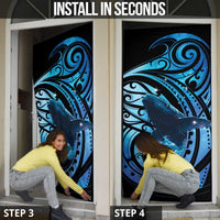 New Zealand Matariki Door Cover Maori Humpback Whale Galaxy LT22 - Polynesian Pride