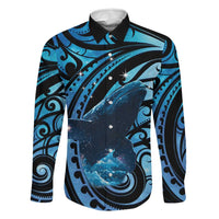 New Zealand Matariki Family Matching Off Shoulder Short Dress and Hawaiian Shirt Maori Humpback Whale Galaxy