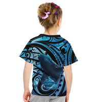 New Zealand Matariki Kid T Shirt Maori Humpback Whale Galaxy LT22 - Polynesian Pride