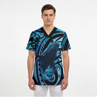 New Zealand Matariki Scrub Top Maori Humpback Whale Galaxy LT22 - Polynesian Pride