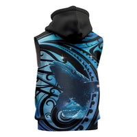New Zealand Matariki Sleeveless Hoodie Maori Humpback Whale Galaxy LT22 - Polynesian Pride