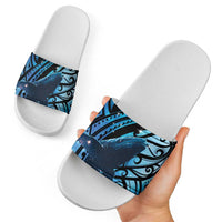 New Zealand Matariki Slide Sandals Maori Humpback Whale Galaxy LT22 - Polynesian Pride