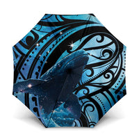 New Zealand Matariki Umbrella Maori Humpback Whale Galaxy LT22 One Size Folded 11.42 inch Opened Diameter 37.4 inch Blue - Polynesian Pride