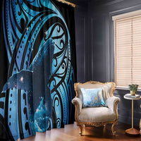 New Zealand Matariki Window Curtain Maori Humpback Whale Galaxy LT22 - Polynesian Pride