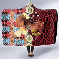 Papua New Guinea Pidgin Language Week Hooded Blanket Halo Olgeta Tok Pisin Wik Bird Of Paradise Oro Batik LT22 One Size Red - Polynesian Pride