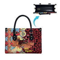 Papua New Guinea Pidgin Language Week Leather Bag Halo Olgeta Tok Pisin Wik Bird Of Paradise Oro Batik LT22 - Polynesian Pride