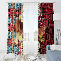 Papua New Guinea Pidgin Language Week Window Curtain Halo Olgeta Tok Pisin Wik Bird Of Paradise Oro Batik LT22 - Polynesian Pride