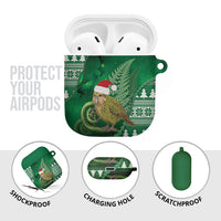 New Zealand Kakapo Christmas In July AirPods Case Silver Fern Santa Xmas Green Color