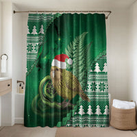 New Zealand Kakapo Christmas In July Bathroom Set Silver Fern Santa Xmas Green Color