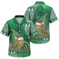 New Zealand Kakapo Christmas In July Family Matching Mermaid Dress and Hawaiian Shirt Silver Fern Santa Xmas Green Color LT22 Son's Shirt Green - Polynesian Pride