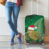 New Zealand Kakapo Christmas In July Luggage Cover Silver Fern Santa Xmas Green Color