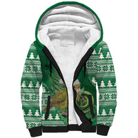 New Zealand Kakapo Christmas In July Sherpa Hoodie Silver Fern Santa Xmas Green Color