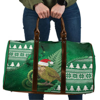 New Zealand Kakapo Christmas In July Travel Bag Silver Fern Santa Xmas Green Color