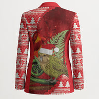 New Zealand Kakapo Christmas In July Blazer Silver Fern Santa Xmas Red Color