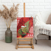 New Zealand Kakapo Christmas In July Canvas Wall Art Silver Fern Santa Xmas Red Color