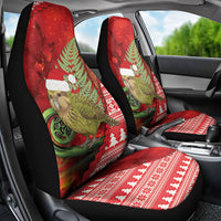 New Zealand Kakapo Christmas In July Car Seat Cover Silver Fern Santa Xmas Red Color