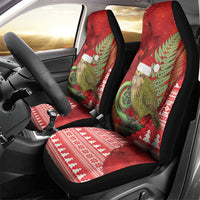 New Zealand Kakapo Christmas In July Car Seat Cover Silver Fern Santa Xmas Red Color