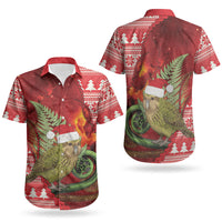 New Zealand Kakapo Christmas In July Couples Matching Mermaid Dress and Hawaiian Shirt Silver Fern Santa Xmas Red Color LT22 - Polynesian Pride