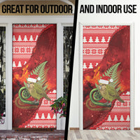 New Zealand Kakapo Christmas In July Door Cover Silver Fern Santa Xmas Red Color