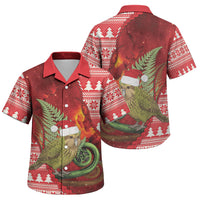 New Zealand Kakapo Christmas In July Family Matching Summer Maxi Dress and Hawaiian Shirt Silver Fern Santa Xmas Red Color LT22 Son's Shirt Red - Polynesian Pride