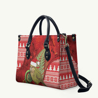 New Zealand Kakapo Christmas In July Leather Bag Silver Fern Santa Xmas Red Color
