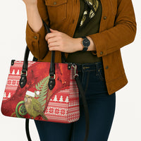 New Zealand Kakapo Christmas In July Leather Bag Silver Fern Santa Xmas Red Color