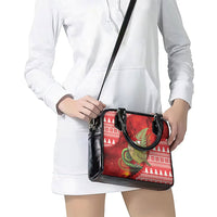 New Zealand Kakapo Christmas In July Shoulder Handbag Silver Fern Santa Xmas Red Color