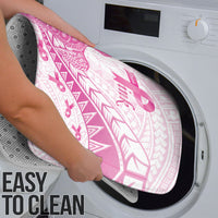 Breast Cancer Awareness Bathroom Set Pink Ribbon Turtle Polynesian Pattern White LT22 - Polynesian Pride