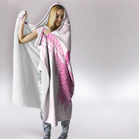 Breast Cancer Awareness Hooded Blanket Pink Ribbon Turtle Polynesian Pattern White LT22 - Polynesian Pride