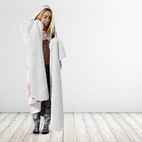 Breast Cancer Awareness Hooded Blanket Pink Ribbon Turtle Polynesian Pattern White LT22 - Polynesian Pride
