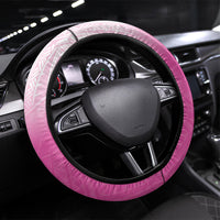 Breast Cancer Awareness Steering Wheel Cover Pink Ribbon Turtle Polynesian Pattern White LT22 Universal Fit Pink - Polynesian Pride